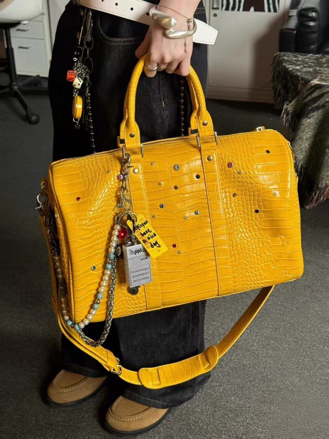 Luxury Bags Louis Vuitton - Bolsa tote feminina crocodilo grão 2025