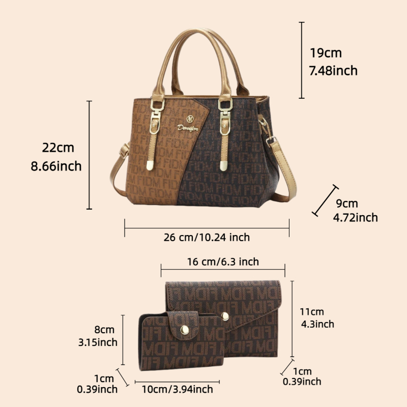 Conjunto de 3 peças de bolsas  - Luxury Bags Women avaliação e preço