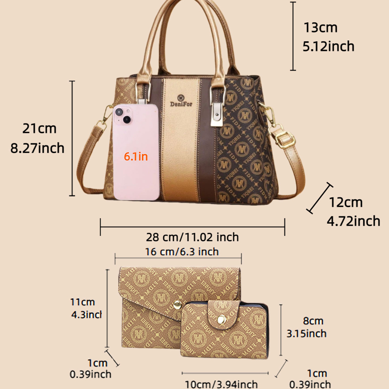 Conjunto de 3 peças de bolsas  - Luxury Bags Women avaliação e preço