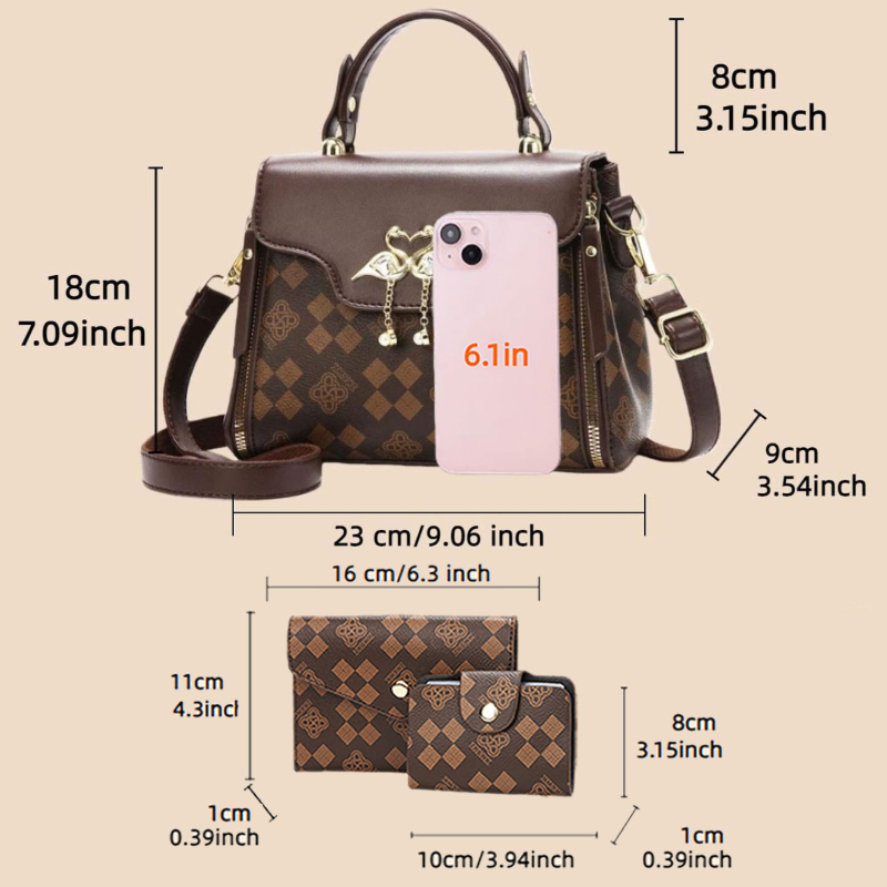 Conjunto de 3 peças de bolsas  - Luxury Bags Women avaliação e preço